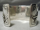 Very Important Vintage Native American Navajo Vernon Haskie Sterling Silver Bracelet Old-Nativo Arts