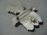 Amazing Vintage Native American Navajo Kachina Royston Turquoise Sterling Silver Pin Pendant-Nativo Arts