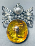 Scorpion Amber Native American Sterling Silver Spider Bracelet-Nativo Arts