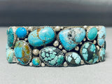 Fascinating Native American Navajo Large Blue Green Turquoise Sterling Silver Bracelet-Nativo Arts