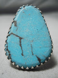 Important San Felipe Turquoise Sterling Silver Pubelo Ring-Nativo Arts