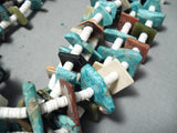 Native American One Of The Biggest Best Vintage Santo Domingo Turquoise Sterling Silver Necklace-Nativo Arts