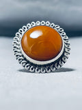 Fabulous Vintage Native American Navajo Carnelian Sterling Silver Ring-Nativo Arts