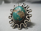 Museum Vintage Native American Navajo Royston Turquoise Sterling Silver Wave Ring Old-Nativo Arts