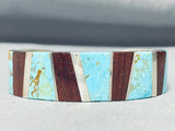One Of The Most Unique Vintage Native American Navajo #8 Turquoise Sterling Silver Bracelet-Nativo Arts