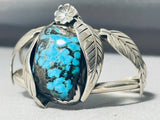 Leaf Protection Vintage Native American Navajo Morenci Turquoise Sterling Silver Bracelet-Nativo Arts