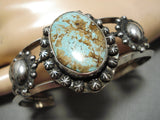 One Of the Best Vintage Navajo #8 Turquoise Sterling Silver Bracelet-Nativo Arts