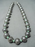 Tremendous Navajo Native American Green Turquoise Sterling Silver Necklace-Nativo Arts