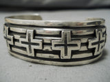Important Vintage Navajo Andy Camdman Sterling Silver Native American Bracelet-Nativo Arts