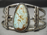 Opulent Natural #8 Turquoise Vintage Native American Navajo Sterling Silver Bracelet Old-Nativo Arts