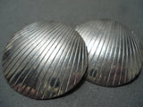 Marvelous Vintage Native American Navajo Sterling Silver Shell Earrings-Nativo Arts