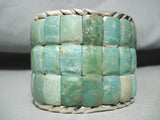 One Of The Biggest Best Native American Green Turquoise Sterling Silver Bracelet-Nativo Arts