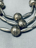 Opulent Hand Hammered Sterling Silver Vintage Native American Navajo Necklace-Nativo Arts