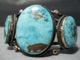 One Of The Best Vintage Native American Navajo Carico Lake Turquoise Sterling Silver Bracelet-Nativo Arts