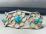 Daisy Love Vintage Native American Navajo Turquoise Sterling Silver Bracelet Old-Nativo Arts