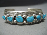 Fabulous Wil Benally Vintage Native American Navajo Sterling Silver Turquoise Bracelet-Nativo Arts
