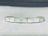 Beautiful Vintage Native American Navajo Mother Of Pearl Sterling Silver Bracelet-Nativo Arts