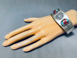 Beautiful Intricate Vintage Southwestern Sterling Silver Inlay Bracelet-Nativo Arts
