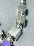 Best Ray Tracey Vintage Native American Navajo Charoite Sterling Silver Necklace-Nativo Arts