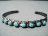 Wonderful Vintage Native American Zuni Blue Gem Turquoise Sterling Silver Bracelet Old-Nativo Arts