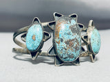 Important Vintage Native American Navajo Rare Turquoise Mine Sterling Silver Bracelet-Nativo Arts