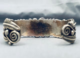 Breathtaking Aj Platero Vintage Native American Navajo Sterling Silver Bracelet-Nativo Arts