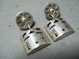 Custom Vintage Navajo Native American Sterling Silver Sunface Earrings Old-Nativo Arts