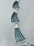 One Of The Most Unique Vintage Native American Navajo Sterling Silver Fan Necklace-Nativo Arts