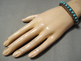 Intricate!! Vintage Native American Navajo Snake Eyes Turquoise Sterling Silver Bracelet Old-Nativo Arts