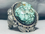Biggest Best Vintage Native American Navajo Domed Carico Lake Turquoise Sterling Silver Bracelet-Nativo Arts