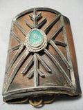 Early Vintage Native American Navajo 1920's/30's Green Turquoise Sterling Silver Ketoh Bracelet-Nativo Arts