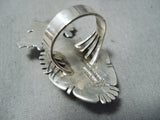 Outstanding Navajo Old Kingman Sterling Silver Kachina Ring Native American-Nativo Arts