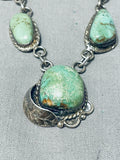 Exquisite Early Vintage Native American Navajo Cerrillos Turquoise Sterling Silver Necklace-Nativo Arts