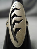 Striking Navajo/ Hopi Sterling Silver Native American Corn Plant Ring-Nativo Arts