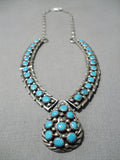 Unforgettable Vintage Native American Navajo Turquoise Sterling Silver Necklace Old-Nativo Arts