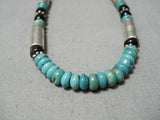 Authentic Vintage Native American Navajo Thomas Singer Turquoise Sterling Silver Necklace-Nativo Arts