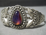 Omg Vintage Native American Navajo Dragon's Breath Opal Sterling Silver Bracelet-Nativo Arts