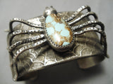 Important Spider American San Felipe #8 Turquoise Sterling Silver Bracelet-Nativo Arts