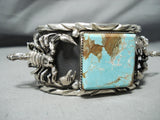 Heavy Native American #8 Turquoise Scorpion Sterling Silver Bracelet-Nativo Arts