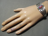 Rare Early Century Vintage Native American Navajo Sterling Silver Dragon's Breath Opal Bracelet-Nativo Arts