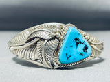 Wil Manning Native American Navajo Morenci Turquoise Sterling Silver Bracelet Signed-Nativo Arts