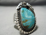 Stunning Rob Shakey Vintage Native American Navajo Royston Turquoise Sterling Silver Ring-Nativo Arts