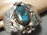 Important Vintage Native American Navajo Henry Yazzie Bisbee Turquoise Sterling Silver Bracelet-Nativo Arts