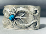 80 Gram Bisbee Turquoise Vintage Native American Navajo Sterling Silver Bracelet-Nativo Arts