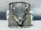200 Gram Powerful Buffalo Turquoise Native American Sterling Silver Bracelet-Nativo Arts