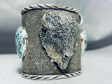 200 Gram Powerful Buffalo Turquoise Native American Sterling Silver Bracelet-Nativo Arts