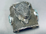 200 Gram Powerful Buffalo Turquoise Native American Sterling Silver Bracelet-Nativo Arts