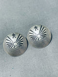 Sensational Native American Navajo Sterling Silver Earrings-Nativo Arts