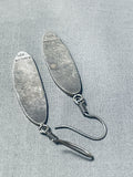 Traditional Vintage Native American Hopi Sterling Silver Earrings-Nativo Arts