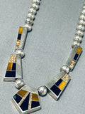 The Best Vintage Native American Navajo Tigers Eye Sterling Silver Inlay Necklace-Nativo Arts
